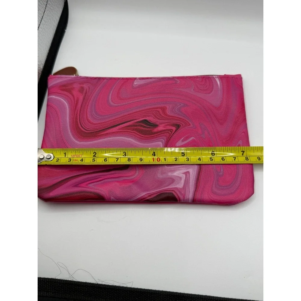 Ipsy Pink Marble Makeup Bag Self-Love Is The Best Love Heart Zipper Pouch Pinks